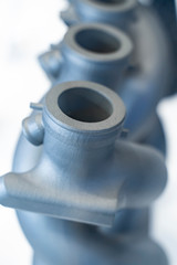 Object printed on metal 3d printer close-up.