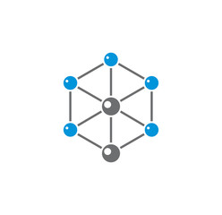 Molecular related icon on background for graphic and web design. Creative illustration concept symbol for web or mobile app