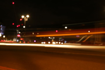 Naklejka premium traffic in the city at night