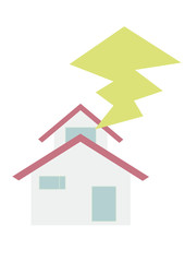 雷と家のイラスト