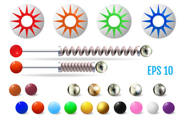 Realistic colored pinball elements