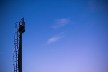 mobile repeater at sunset