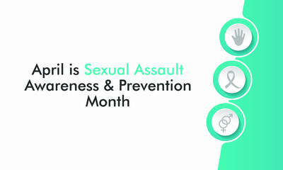 Vector illustration on the theme of Sexual Assault Awareness and prevention month of April.