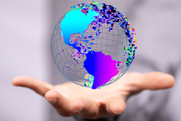 digital earth connection concept 3d.