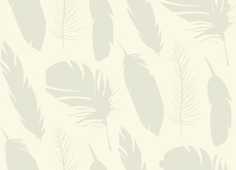 Feathers in silhouette - seamless pattern