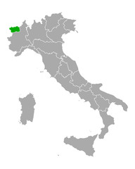Fototapeta na wymiar Karte von Aostatal in Italien