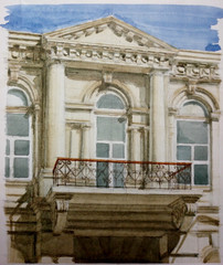 Watercolor Painting/Residential old building