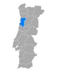 Karte von Aveiro in Portugal