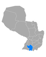 Karte von Misiones in Paraguay