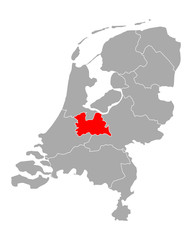 Karte von Utrecht in Niederlande