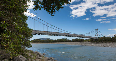 Fototapeta na wymiar Bridge at Karangarua River. Westcoast New Zealand