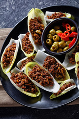 low-carb Ground Beef and green olives Endive