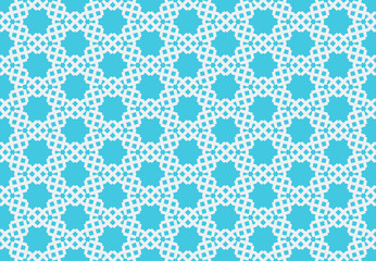 Seamless geometric pattern design illustration. Background texture. In blue, white colors.