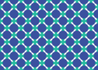 Seamless geometric pattern design illustration. Background texture. In blue, white colors.