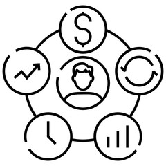 Business Consolidation Operation Life Cycle Concept, Merger and Acquisition financial accounting and Administration on White Background