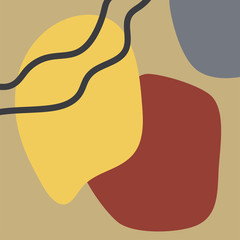 Abstract template with organic shapes. Square vector illustration.