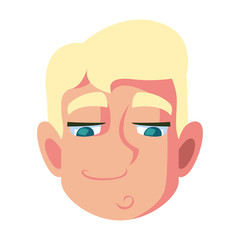 head of man smiling on white background