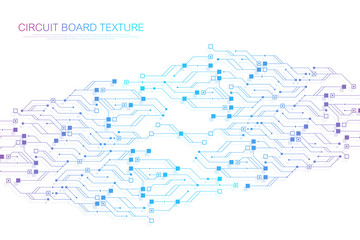 Fototapeta premium Technology abstract circuit board texture background. High-tech futuristic circuit board banner wallpaper. Digital data. Engineering electronic motherboard. Minimal array Big Data Vector illustration