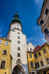 Fototapeta na wymiar Tower Of Michaels Gate - Bratislava, Slovakia