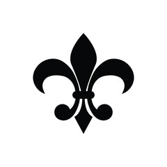 Fleur-de-lis icon vector Heraldic lily line style 