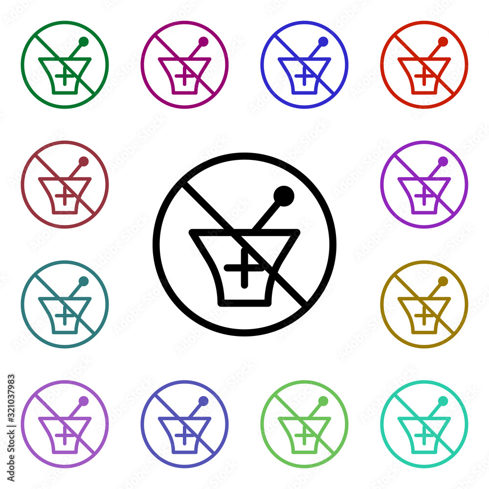 Poster ban multi color style icon. simple thin line, outline vector of ban icons for ui and ux, website or 