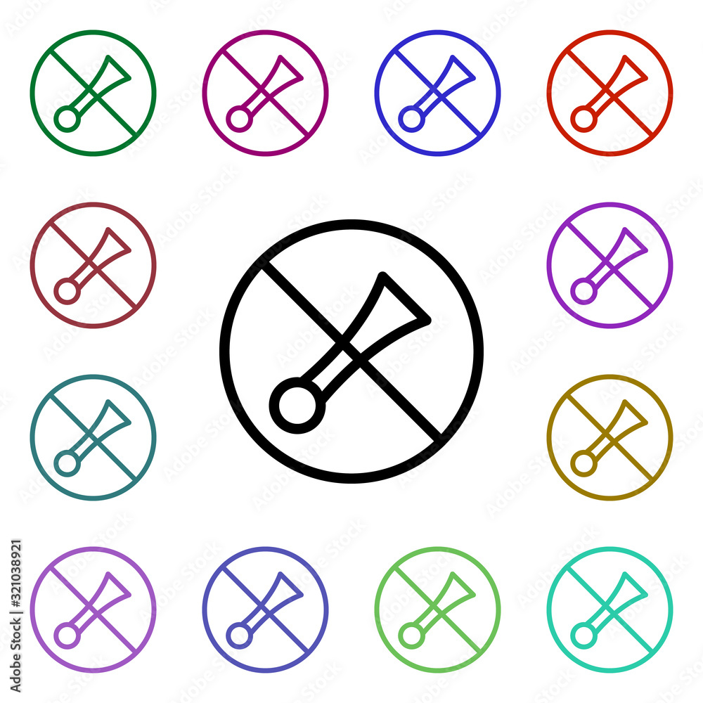 Poster signal prohibition multi color style icon. simple thin line, outline vector of ban icons for ui and 