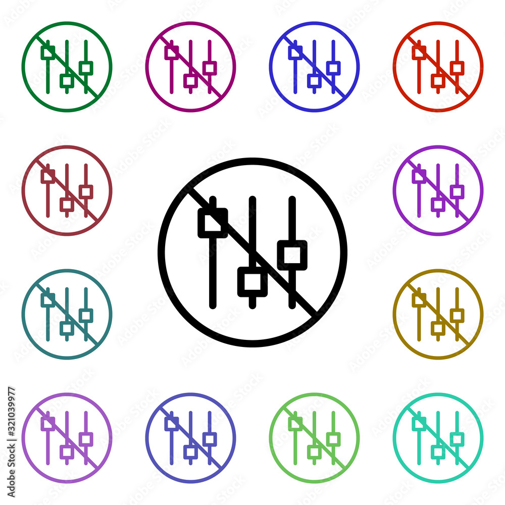 Poster ban mixer multi color style icon. simple thin line, outline vector of ban icons for ui and ux, websi