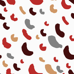 Seamless pattern with blots and beans.
