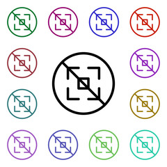 Prohibition of focus multi color style icon. Simple thin line, outline vector of ban icons for ui and ux, website or mobile application