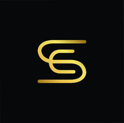Outstanding professional elegant trendy awesome artistic black and gold color SC CS initial based Alphabet icon logo.