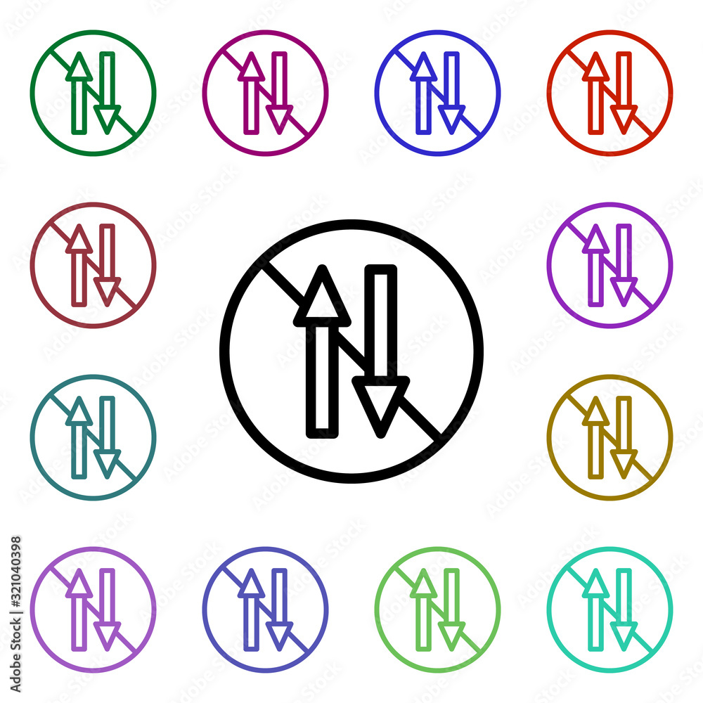 Poster ban on mobile internet multi color style icon. simple thin line, outline vector of ban icons for ui 
