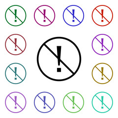 Ban carefully multi color style icon. Simple thin line, outline vector of ban icons for ui and ux, website or mobile application