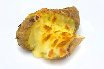 Jacket potatoes with cheddar cheese