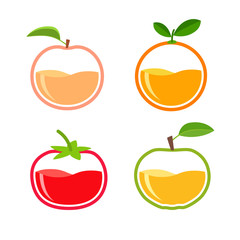 Vector set with different juice logo design