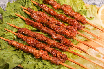 This is a high-end barbecue in Asia. It's made of alligator meat and beef