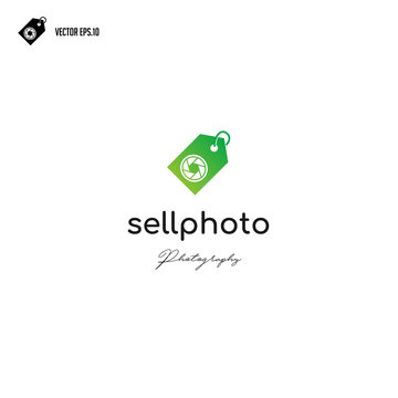 camera shutter icon with Sale logo design