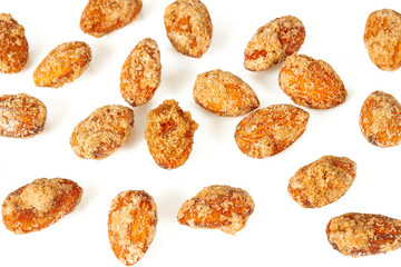 sugared almonds isolated on  white