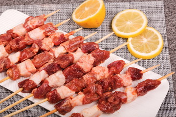Fresh lamb kebabs can be used as a barbecue