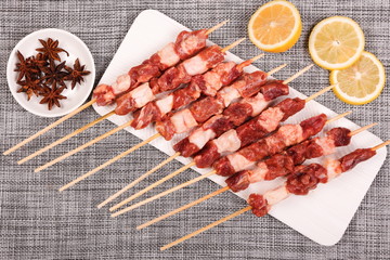 Fresh lamb kebabs can be used as a barbecue