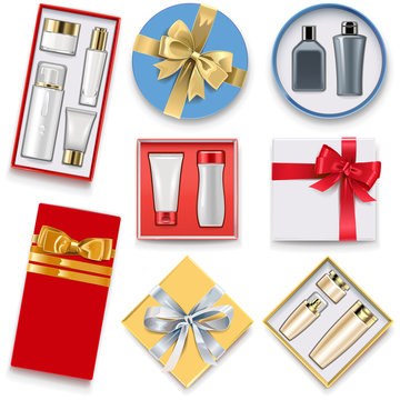 Vector Gift Boxes with Cosmetics