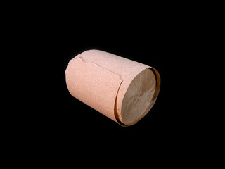 toilet paper isolated on black background