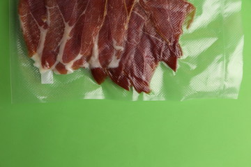 Serrano ham from Spain vacuum packed in bag