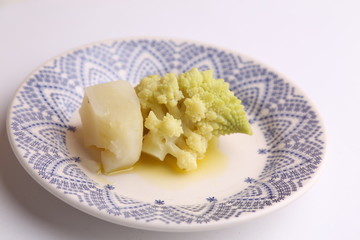 romanesco vegetable dish in color background