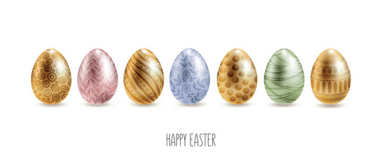 Easter eggs, Happy Easter. Vector illustration. Hand drawn.