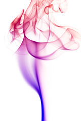 Colored smoke on white background