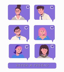 An invitation for friends or employees to join a project or group of social networks. Isolated on white background