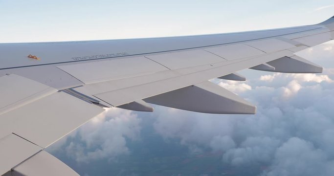 View from plane window dat high altitude