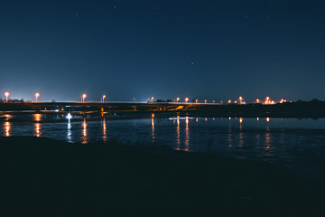 The Estuary Bridge At Night With Long Exposure, Swords Ireland.