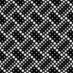 Black and white seamless dot pattern background design - monochrome vector graphic from dots