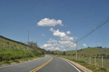 empty road with blue sky